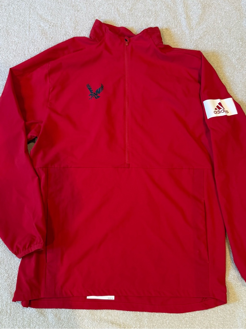 adidas Kids Red Half-Zip Rain Pullover Jacket